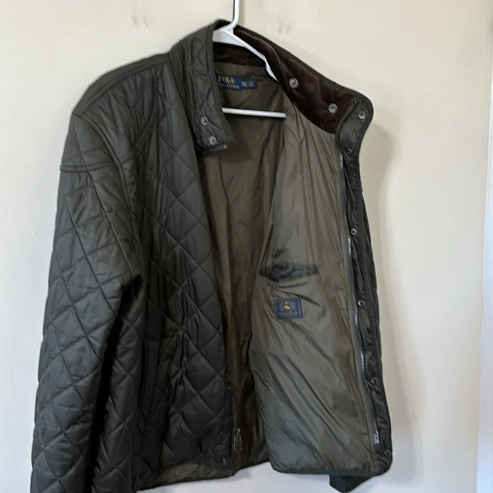 Polo Ralph Lauren Vintage Men’s Quilted Riding Barn Coat Bomber Full Zip Jacket - Picture 12 of 13